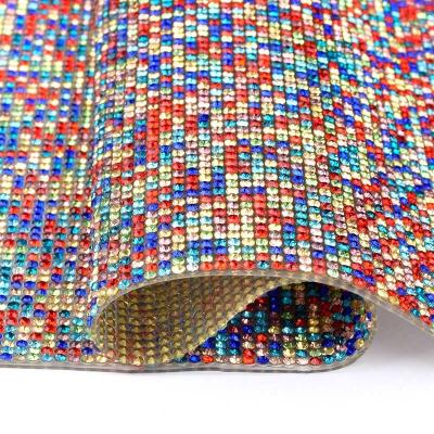 China Flatback High Quality Hot Fix Glue Mesh Rhinestone Sheet 2 mm Full Drill For Women Shoes Bags Clothing Accessories for sale