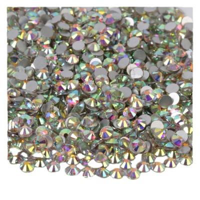 China Flatback High Quality Non Hot Fix Crystal Strass Flatback Applique Glass Crystal Ab Rhinestones For Garments for sale