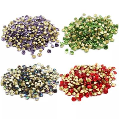 China Flatback High Quality Crystal AB Bulk Glass Strass Chatons Pointback Rhinestones SS3-SS30 Non Hotfix Strass Glue On Nail Art Decoration for sale