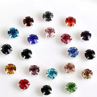 China Flatback AAA Crystal Glass Claw Rhinestones Sew On Rhinestone For Diy Crafts Clothes Wedding Dress Stainless Steel Claw for sale