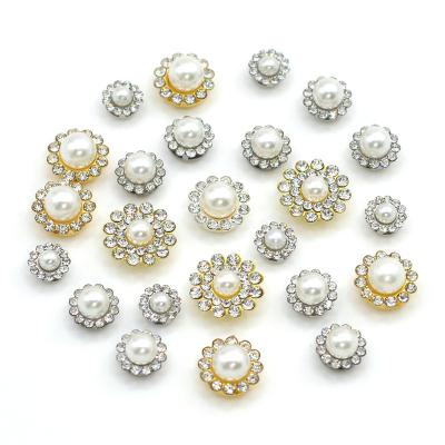 China Flatback New Hot Sale Double Round Pearl Flower Sew On Rhinestones for Bags Garment Shoes Any Other DIY Decoration for sale