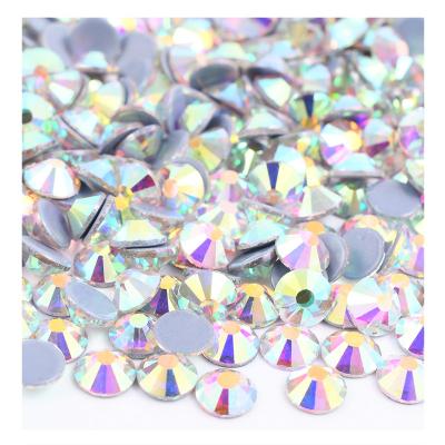 China Flatback Bling Ss6-30 Crystal Ab Color Hot Fix Glass Flatback Iron On Crystal Stones Hotfix Strass Rhinestones For Clothes Decoration for sale