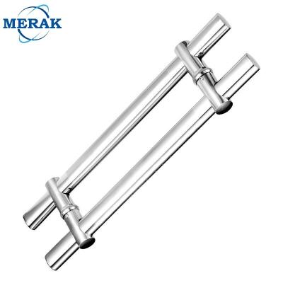 China Modern Adjustable 304 Stainless Steel Entrance Door Handles Adjust H-type Sanding Door Handle Height Glass Pull Handle Office for sale