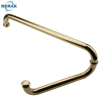 China Modern Round Tube Towel Rack Bathroom Handicap Grab Bar Stainless Steel Shower Gold Glass Door Pull Handles For Shower Enclosures for sale