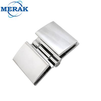 China 180 Degree Modern Glass To Hinge Glass Door Flange 5mm Thick Stainless Steel 304 Heavy Duty Bathroom Shower Hinge Frameless Glass Door Hinge for sale