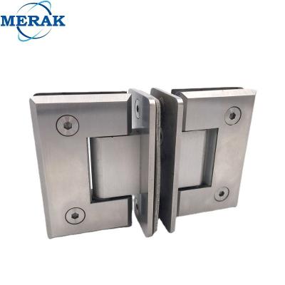 China Modern Beveled Cross Glass 180 Degree Self Shower Glass Door Hinge T-Shape Bathroom 316 Stainless Steel Double Open Hinge for sale