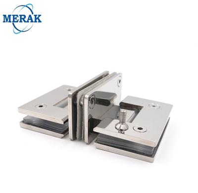 China Coastal T-Shape Glass To Glass 316 Stainless Steel Heavy Duty 180 Degree Dual-Axle Hinge 