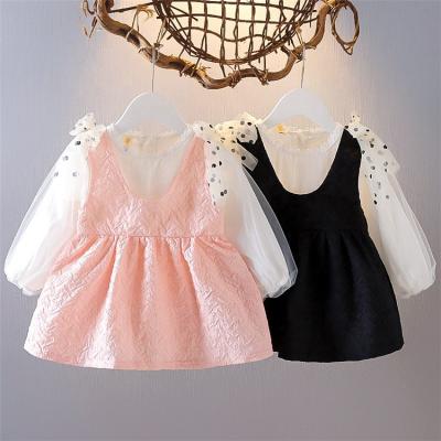 China New Fashion Anti-wrinkle Children Dress Girls To Lace Up Cute Infant Princess Dress Autumn Korea Dresses for sale