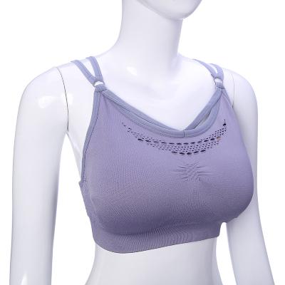 China 2020 Private Logo Wholesale Nylon Spandex Lift Up Antibacterial Yarn Free Knitting Workout Gym Fitness Sports Seamless Wear Energy Sports Bra for sale