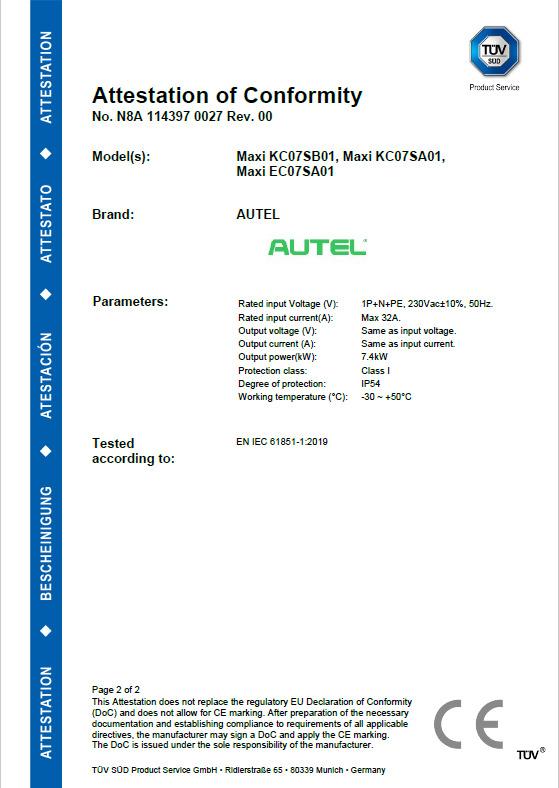 CE - Autel Digital Power Co., Ltd.