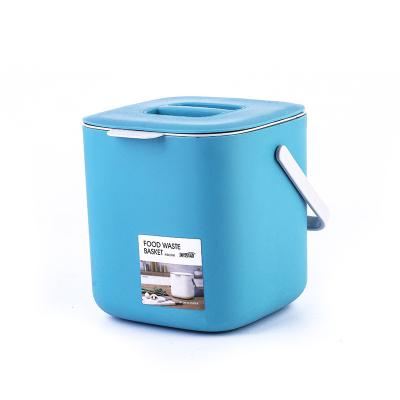 China Sustainable Portable Garbage Storage Bucket With Lid Household Office Trash Can Dry And Wet Plastic Separation Kitchen for sale