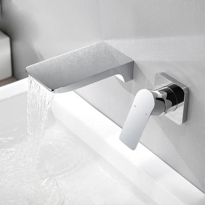 China Modern Premium Brass Single Handle Wall Mounted Waterfall Spout for sale