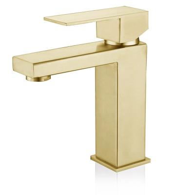 China Modern Gold Faucet Matt Gold Hot Cold Water Basin Faucet Traditional Washing Place for sale