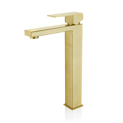 China Modern Temperature Control 304 Restaurant Morden Gold Basin Faucet for sale