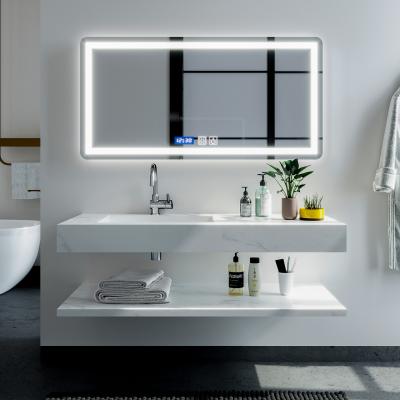 China Moisture Proof And Eco-friendly Easy To Clean American Wholesale Wall Hung Design Bathroom Vanity Cabinets With White Cultured Marble Top for sale