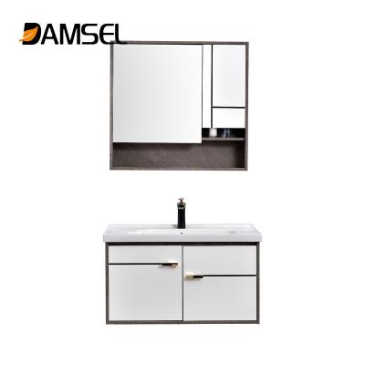 China Spacious Storage 28 Inch Simple Modern Style Floating Bathroom Vanity Sink Cabinets for sale