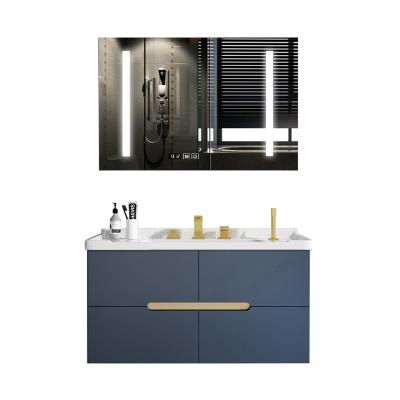 China Modern Customize Modern Floating Marble Bathroom Designs Basin Cabinet Vanity for sale