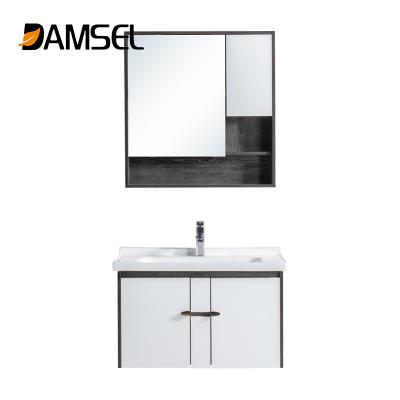 China 23 Inch PVC Waterproof Bathroom Cabinets Spacious Storage Set Ceramic Basin Vanities for sale