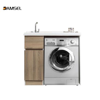 China Modern Customized Solid Outdoor Bathroom Cabinet Laundry Sink Cabinet For Washing Machine for sale