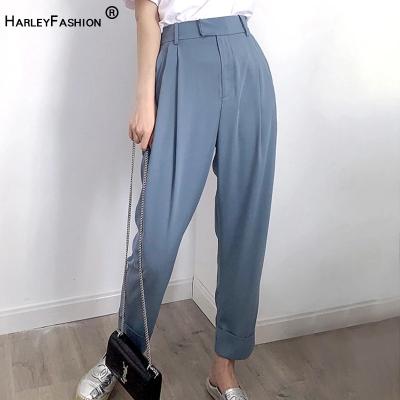 China Anti-wrinkle Summer Women Classic Design Casual Blazer Pants Empire Loose Quality Straight Pants for sale