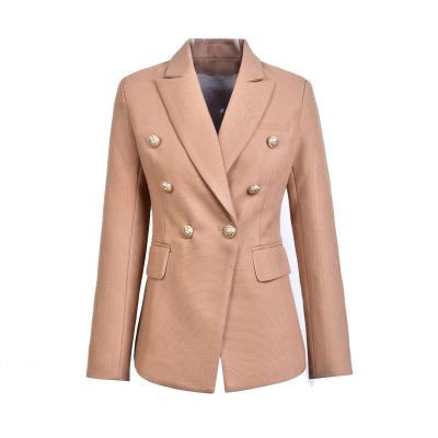 China Anti-wrinkle ready to ship winter fabric warm thick luxury quality khaki thin jackets for women tweed blazer women for sale