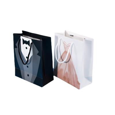 China JuYi Yiwu Recyclable Supplier OEM Luxury Boutique Shopping Wedding Jewelry Gift Art White Paper Bag With Cotton Rope Handle for sale