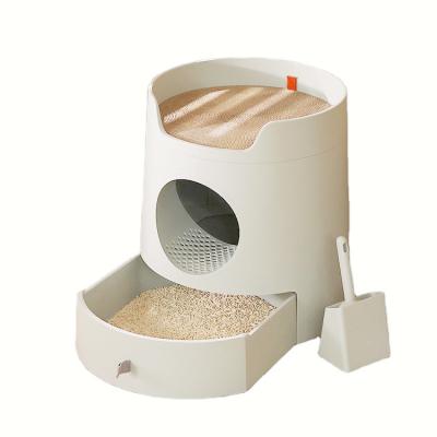 China Fashion Viable Design Large Space Kitty Liter Box Cat Toilet Pet Beds Smell Proof Smell For Cats 15kg With Drawer Scoop for sale