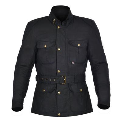 China Retro BOWINS Breathable Black Waxed Motorcycle Jacket With Factory Price for sale