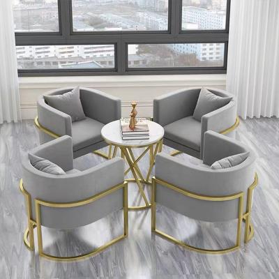 China Other Home Restaurant Furniture Dining Chair Modern Nordic Flannel Upholstered Ins Gold Leg Dining Chair for sale