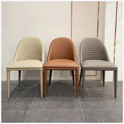 China Cooling Hot Selling Custom Minimalist Dining Chair Style Metal Legs Leather Dining Chair for sale