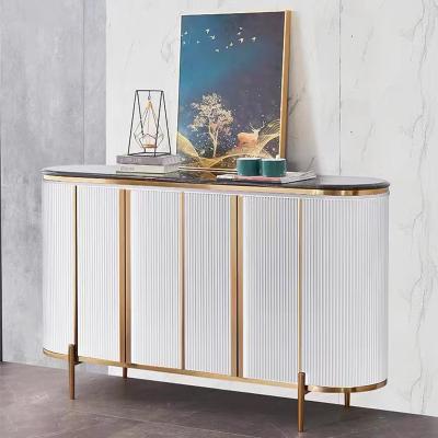 China American Home Light Luxury Stainless Steel Sideboard Italian Decorative Living Room Furniture Cabinet for sale