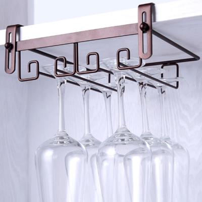 China Household Cabinets Metal Wine Glass Rack Viable Nailless Black Buckets, Chillers and 304 Stainless Steel, Metal Racks Availabile for sale