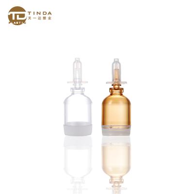 China Recyclable empty single wall clear round petg 30ml cosmetic bottle and mini serum bottles for skincare packaging for sale