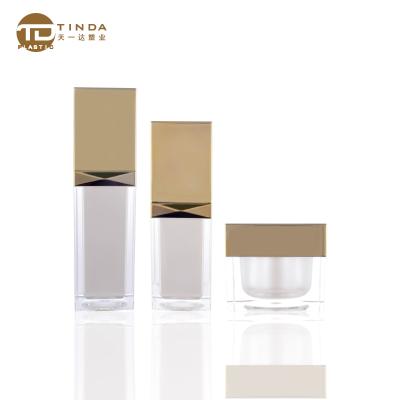 China Square 30g 50g Recyclable Empty White Luxurious Face Cream Jars And Packaging Set 15ml 30ml 50ml 80ml 120ml 100ml Skin Care Packaging Set for sale