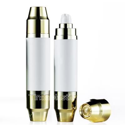 China Double Chamber 30ml Cosmetic Luxury Bottle For Cosmetic Packaging For Serum Lotion Pump 15ml Plastic Acrylic Empty Airless Bottles for sale