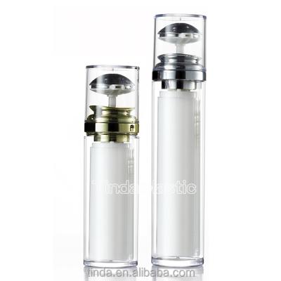 China BEAUTY PACKAGING Round Double Layer Vacuum Airless Pump Dispenser Cosmetic Bottle 15ml 30ml 50ml With Vacuum Pump for sale