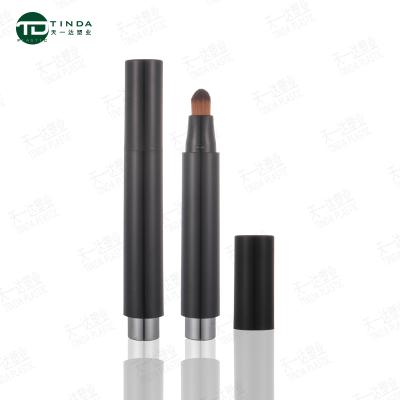 China High End BEAUTY PACKAGING PET 20ml Black Plastic Concealer Airless Bottle With Brush For BB Cream For Cosmetic for sale