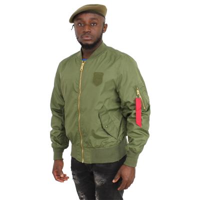 China Army Sage Green MA-1 Anti-static Military Flight Jacket, Pilot Air Force Bomber Jacket + Red Flame for sale