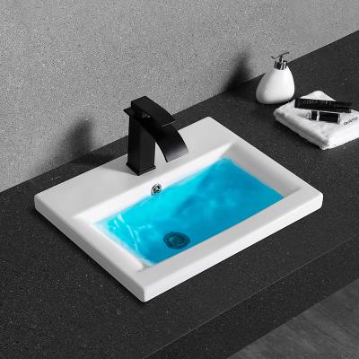 China Wholesale Gloss CB35-500 Standard Size Cabinet Basin Porcelain Bathroom Easy Clean Smooth Sink for sale