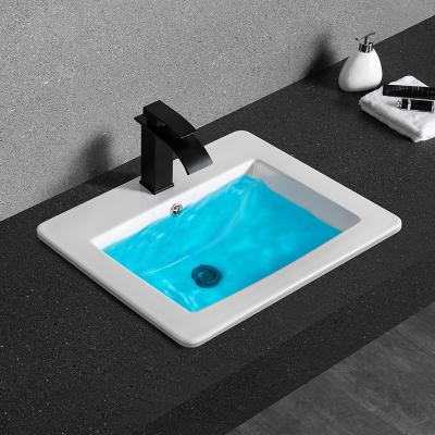 China CB530 China Manufacturer Easy Clean Single Cupboard Hand Basin Porcelain Bathroom Sink With Slim Edge for sale