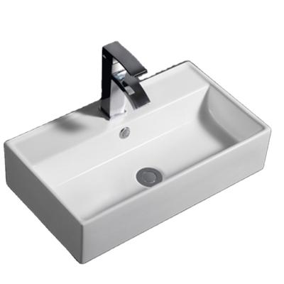 China New Arrival Easy Clean European 562 Rectangle Table Counter Mounting Hand Wash Ceramic Basins for sale