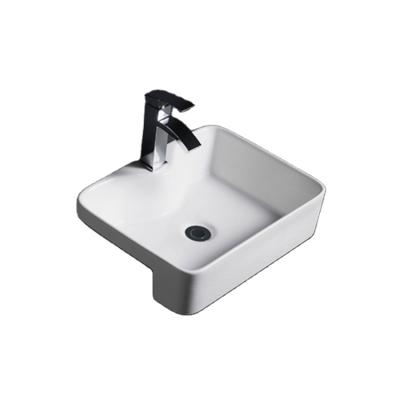 China 591 Factory Easy Clean Direct Selling Unique Design Porcelain Semi Recessed Bathroom Sinks for sale