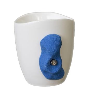 China Premium Porcelain Mugs Stocked Ceramic Climbing Mug With Hold Rock Climber Climbing Gift for sale