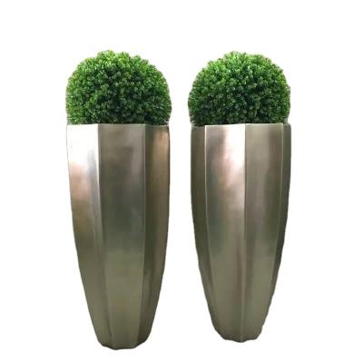 China Outdoor Indoor Patio Deck Garden Tree Planters Wholesale Indoor Outdoor Planter Large Outdoor Planter Irregular Shaped Fiberglass Planter Pot Patio Floor Vases Lightweight big gold for sale