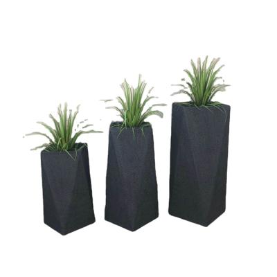 China Flower pot. Large Size Fiberstone Garden Planter Pot Modern Design Potted Planter Flower Pots Fiberglass Indoor Outdoor Succulent Pots For Public Office Hotel for sale