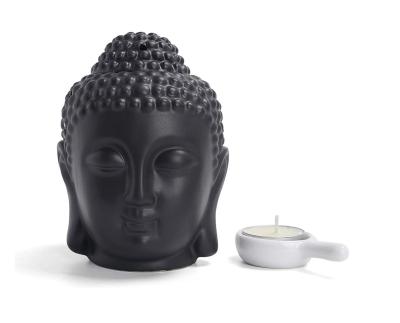 China Elegant Home Decor Ceramic Buddha Head Essential Oil Burner Aromatherapy Wax Melt Burners Oil Diffuser Tealight Candle Holders Ornament For Home for sale