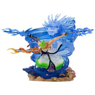 China Cartoon Toy Big Size 27cm Anime Action Number Tornado Roronoa Zoro One Piece Action Numbers for sale