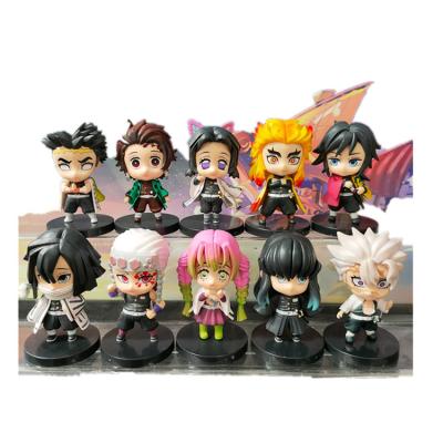 China Cartoon Toy Demon Killer Action Number 10 Courier Style Anime PVC Action Model Figure Toys One Set/5pcs Sale Per Set for sale