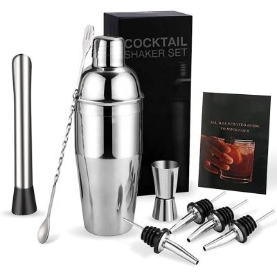 China Best Viable Durable Gift 8 PCS Sets 750ml Cocktail Shaker Machine Set Gun Black Cocktail Shakers Stainless Steel for sale