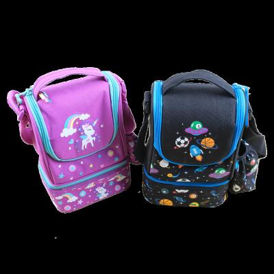 China 600D LUNCH BAG WITH STRAP INSULATED BAG UNICORN SPACE SPORT COOL DESIGN for sale